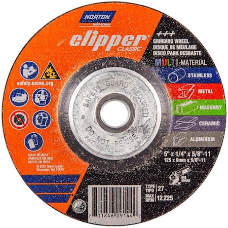 Norton Abrasives Norton Clipper 5 in. D X 5/8-11 in. Classic Grinding Wheel 70184609144